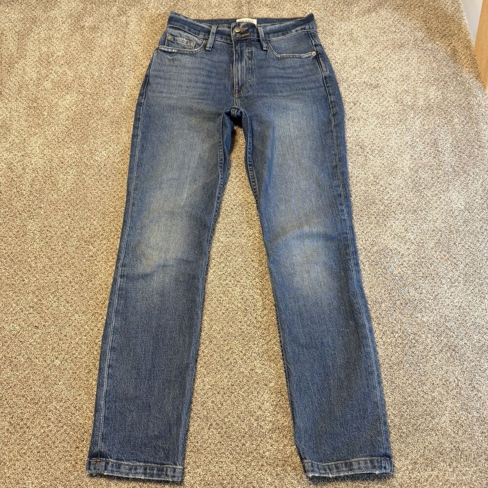 FRAME Denim Heritage Le Sylvie Slender Straight Jeans Size 25 Blue High Rise